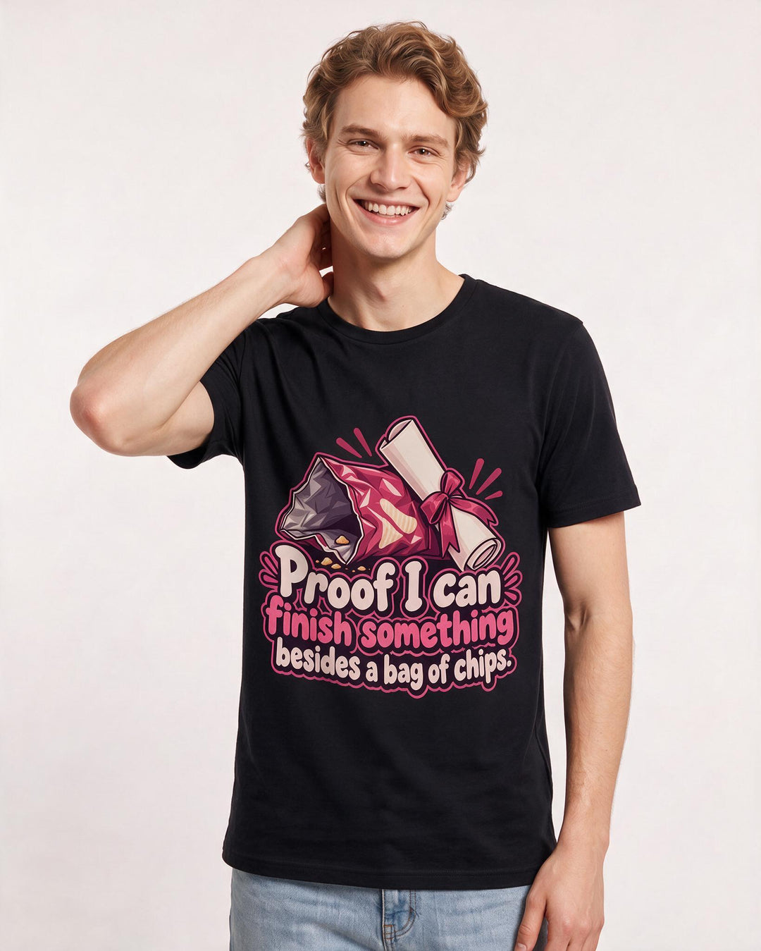 Graduation Black T-Shirt for Men – Everyday Expression Graphic Tee product image 1