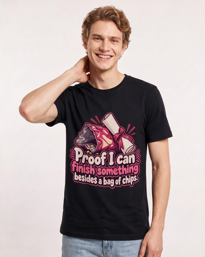 Graduation Black T-Shirt for Men – Everyday Expression Graphic Tee product image 1