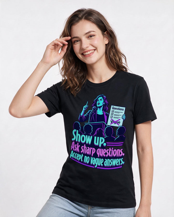 Political Statement Black T-Shirt for Women – Everyday Expression Graphic Tee product image 1