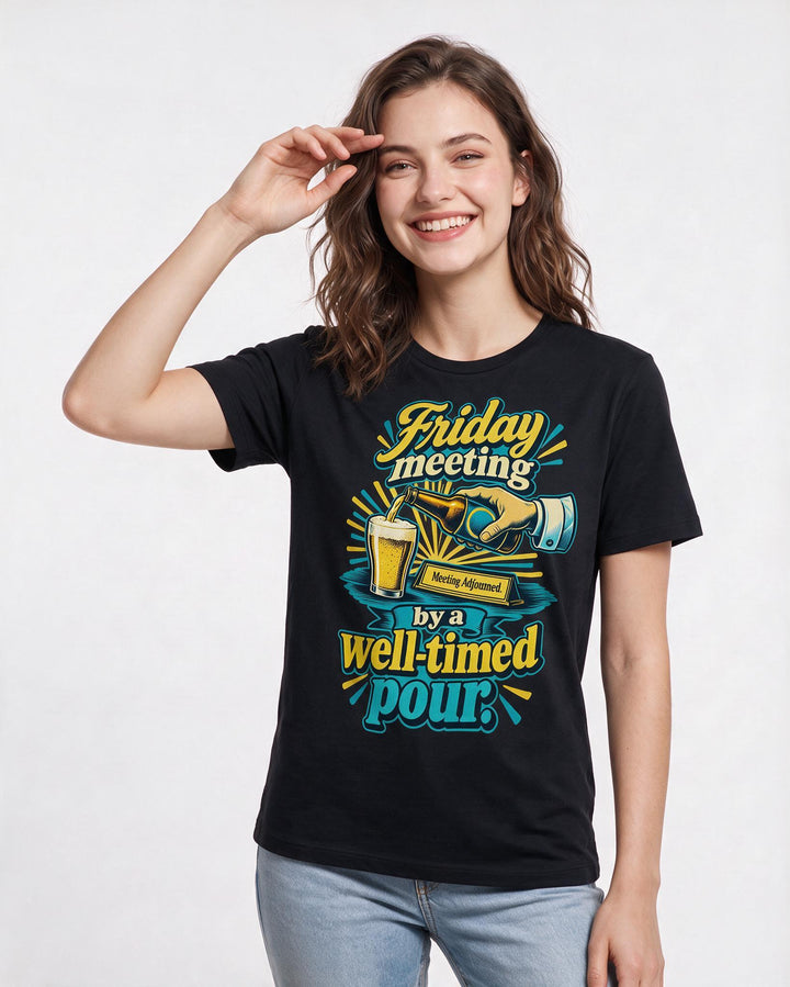 Beer Black T-Shirt for Women – Everyday Expression Graphic Tee product image 1