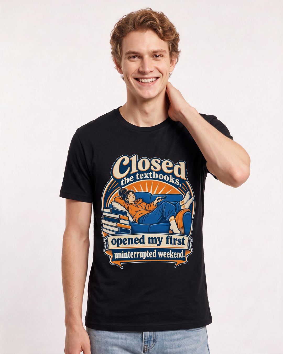 Graduation Black T-Shirt for Men – Everyday Expression Graphic Tee product image 1