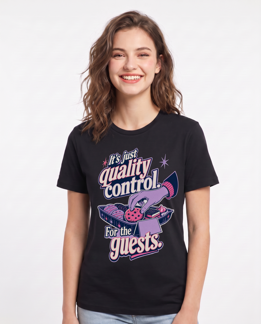 Funny Christmas Women's Black T-Shirt – It's just quality control. For the product image 1