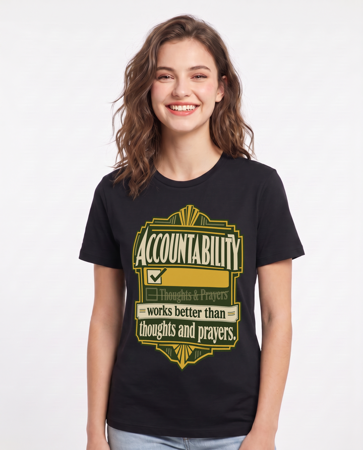Political Statement Black T-Shirt for Women – Everyday Expression Graphic Tee product image 3