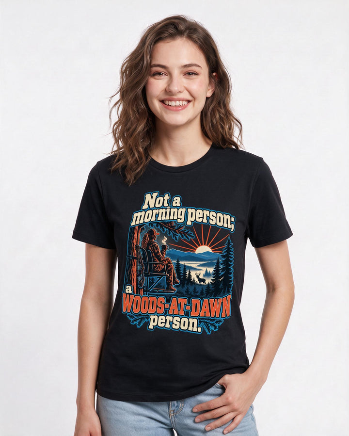 Hunting Black T-Shirt for Women – Everyday Expression Graphic Tee product image 1