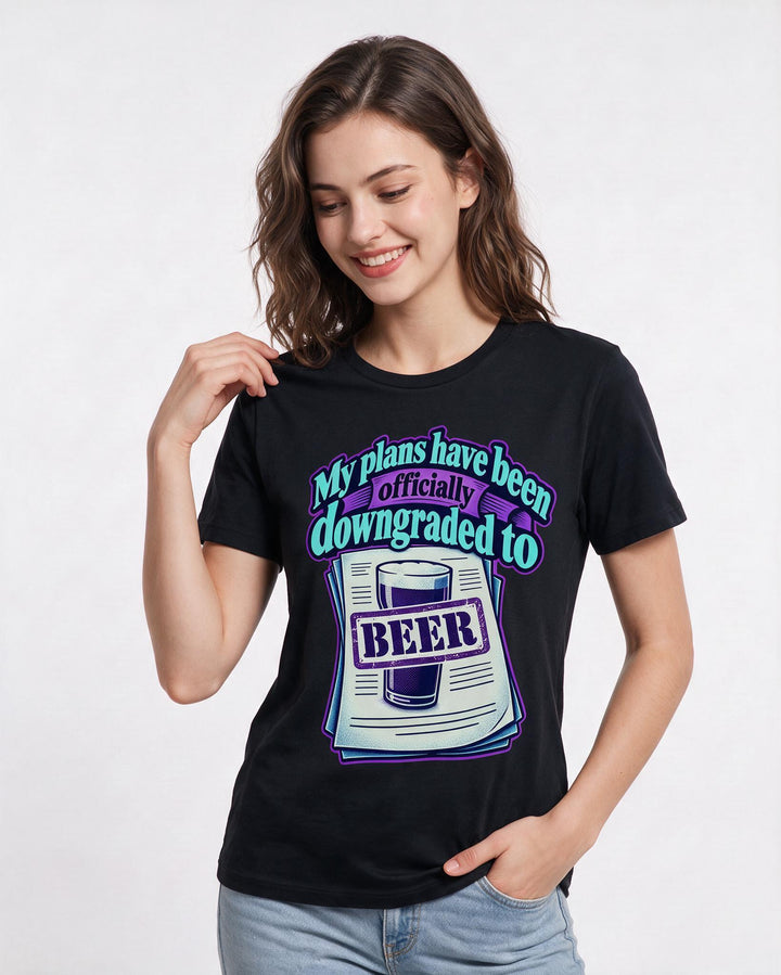 Beer Black T-Shirt for Women – Everyday Expression Graphic Tee product image 1