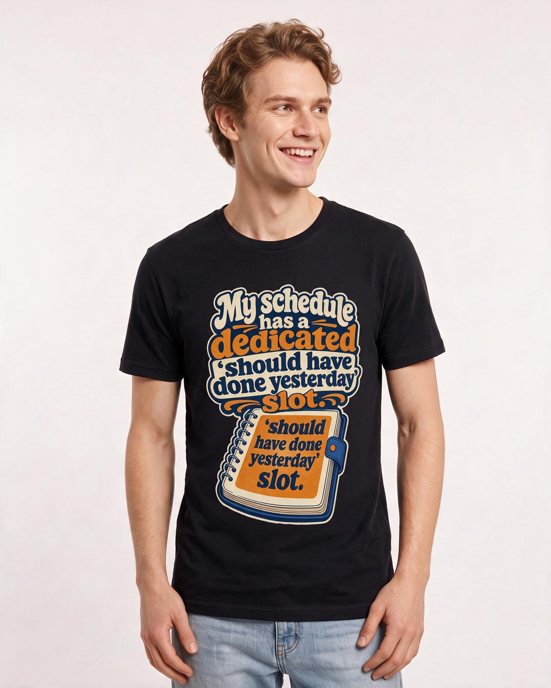 Funny Meme Men's Black T-Shirt – should have done yesterday product image 3