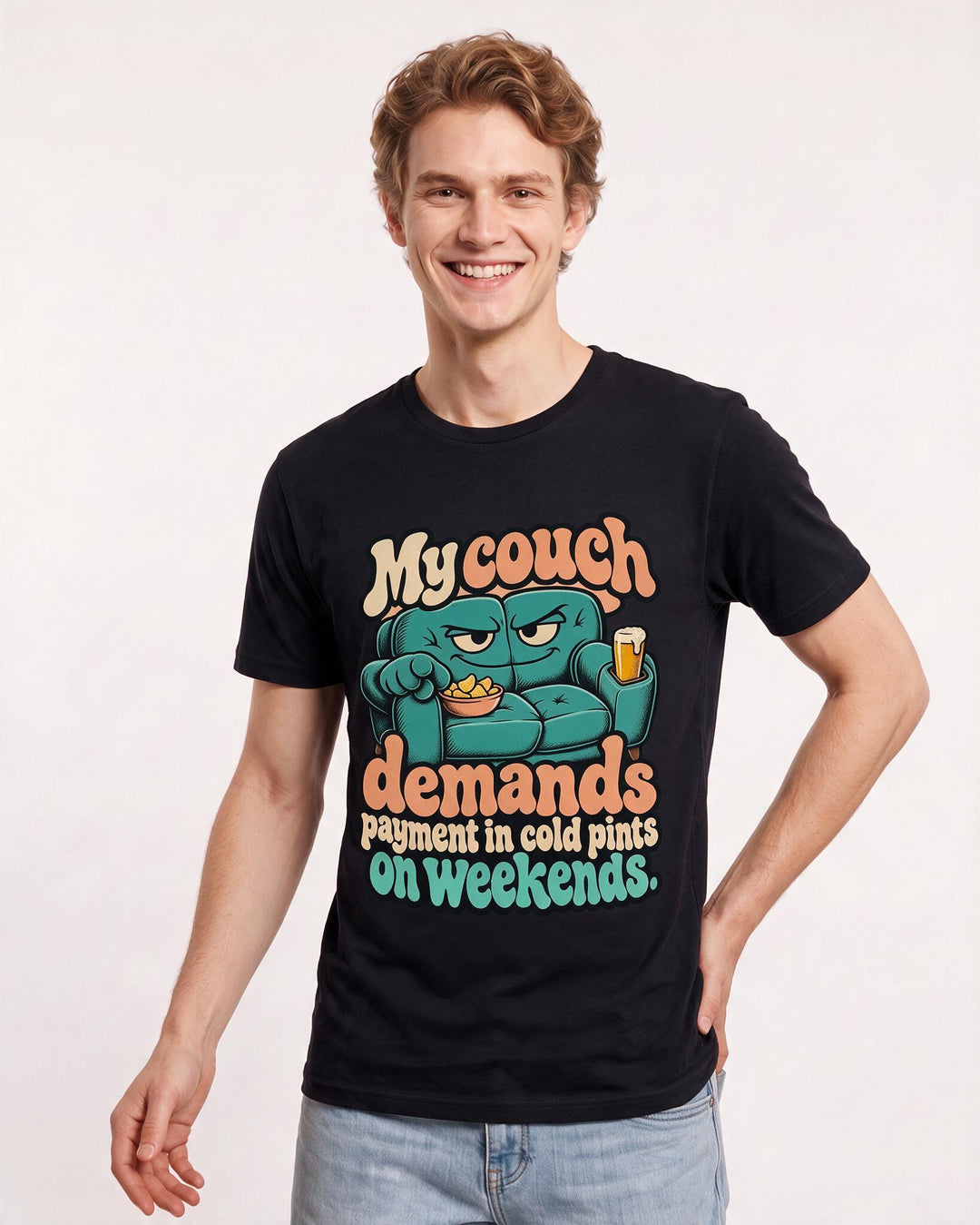 Beer Black T-Shirt for Men – Everyday Expression Graphic Tee product image 1