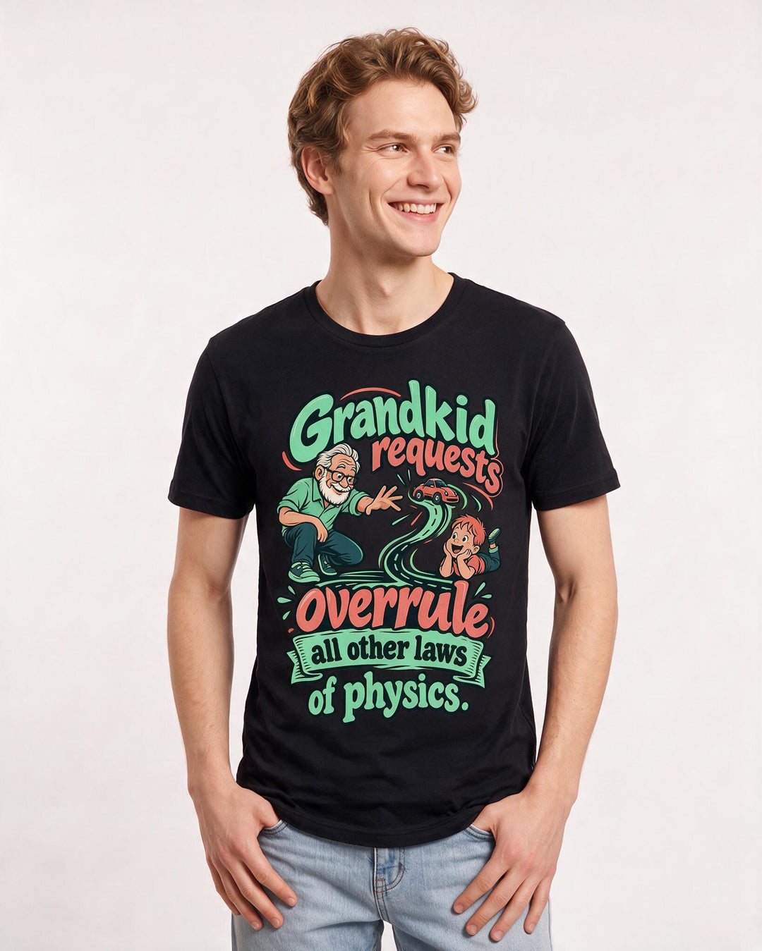 Grandparent Black T-Shirt for Men – Everyday Expression Graphic Tee product image 1