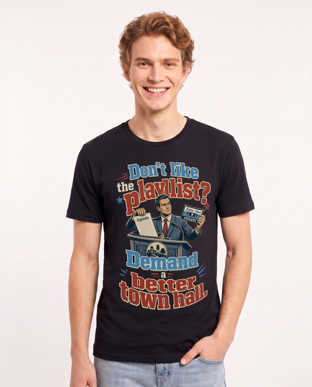 Political Statement Black T-Shirt for Men – Everyday Expression Graphic Tee product image 3