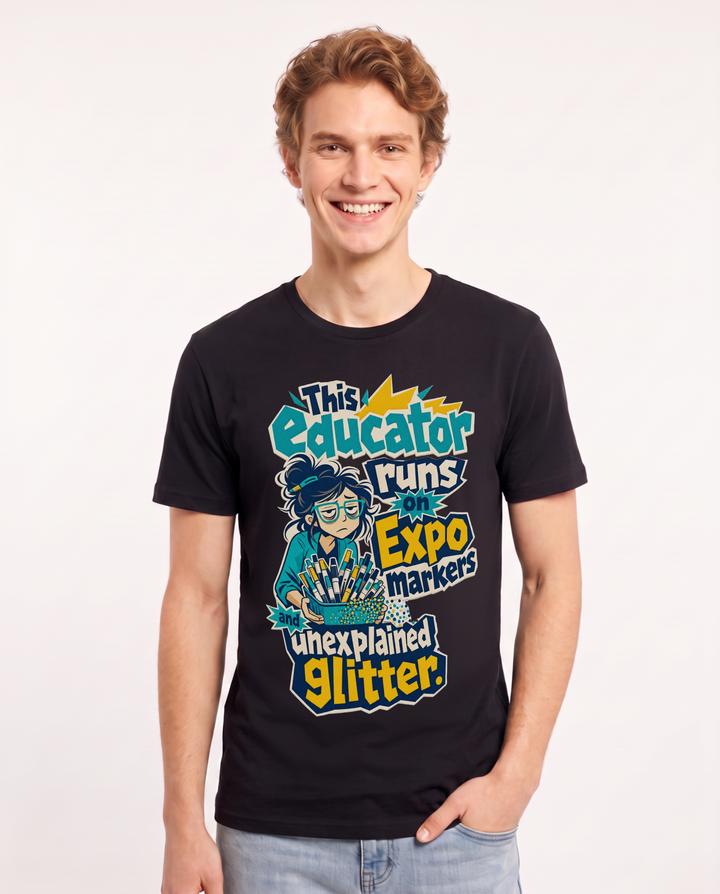 Teacher Black T-Shirt for Men – Everyday Expression Graphic Tee product image 1
