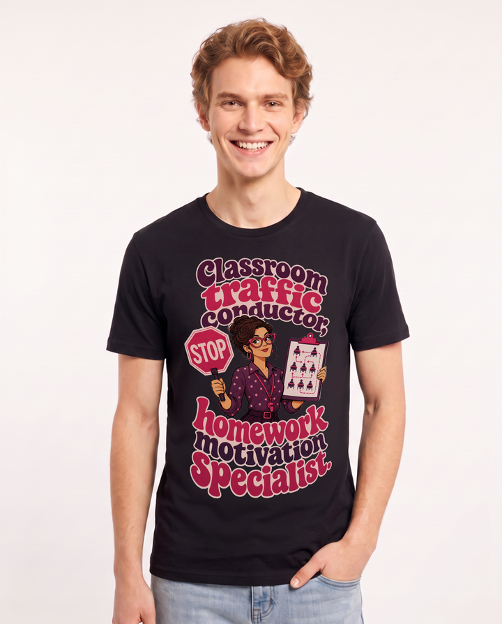Teacher Black T-Shirt for Men – Everyday Expression Graphic Tee product image 3