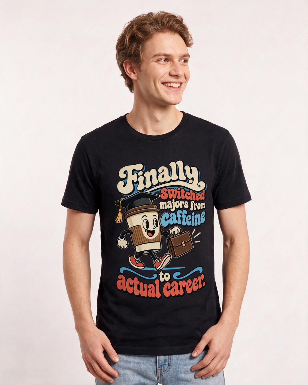 Graduation Black T-Shirt for Men – Everyday Expression Graphic Tee product image 1