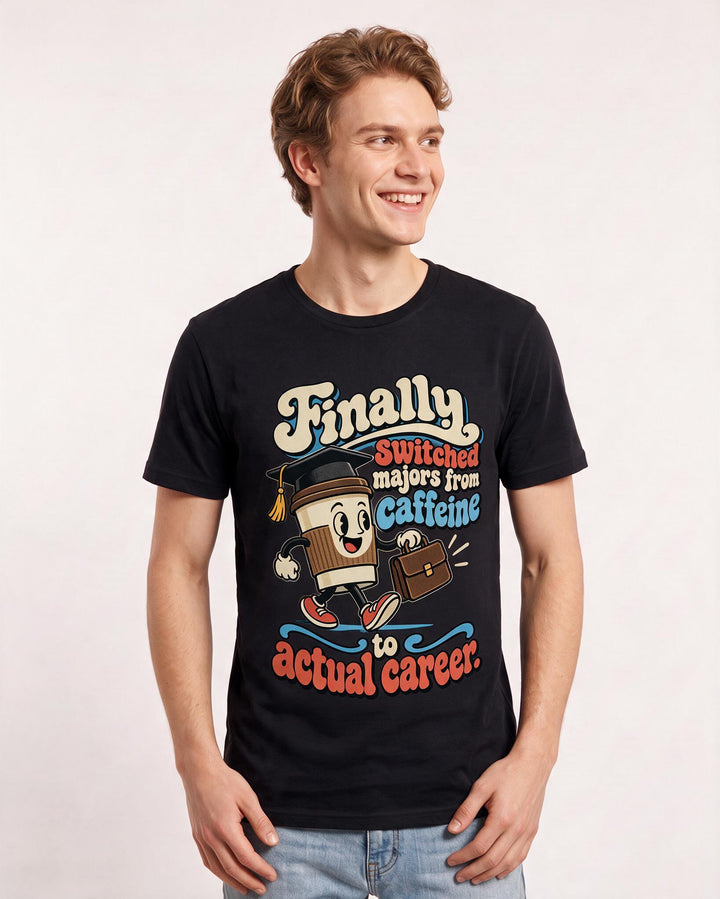 Graduation Black T-Shirt for Men – Everyday Expression Graphic Tee product image 1