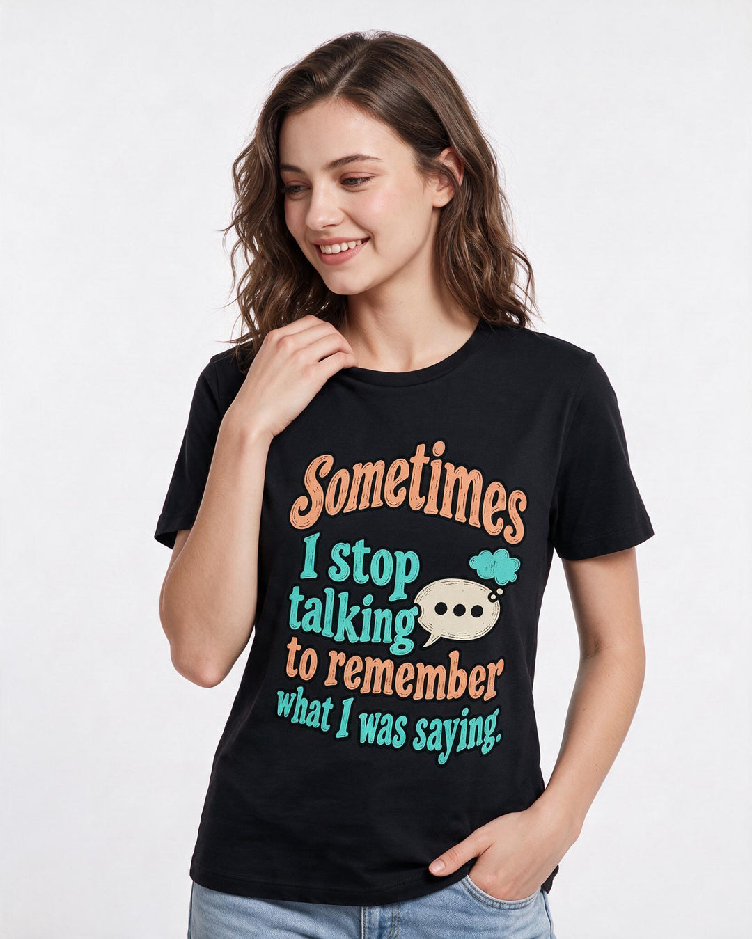 Meme Black T-Shirt for Women – Everyday Expression Graphic Tee product image 1