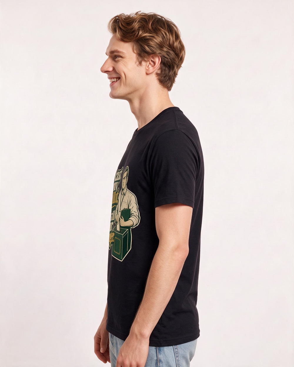 Political Statement Men's Black T-Shirt – I cast my ballot. I'm still your manager. product image 2