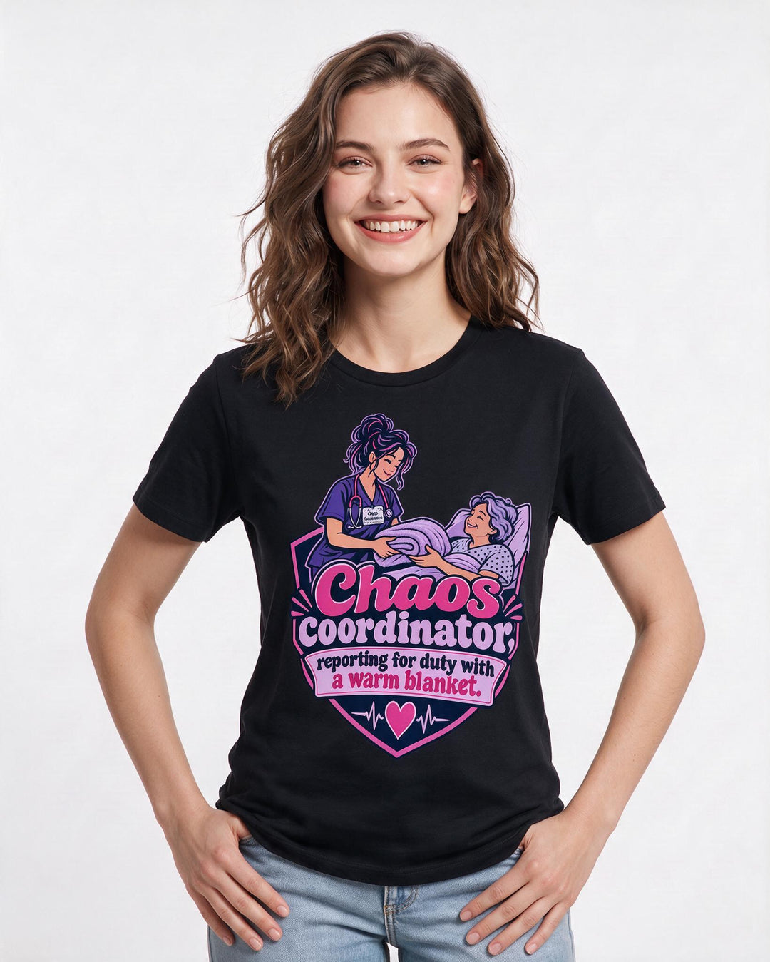 Nurse Black T-Shirt for Women – Nursing Life Graphic Tee product image 1