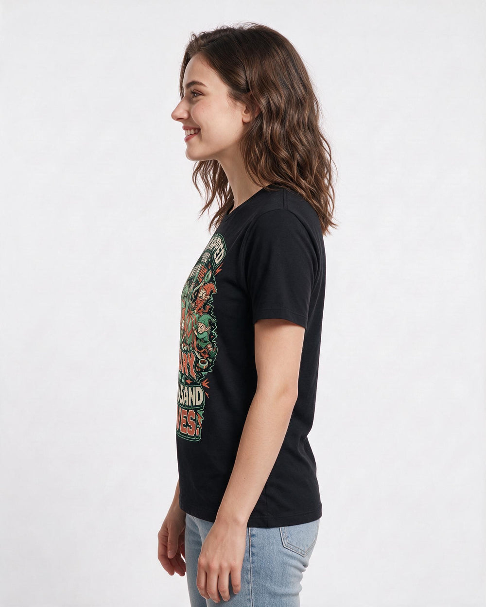 Christmas Women's Black T-Shirt – I wrapped this with the fury of a product image 2