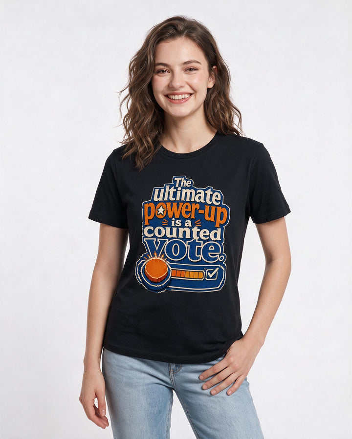 Political Statement Black T-Shirt for Women – Everyday Expression Graphic Tee product image 3