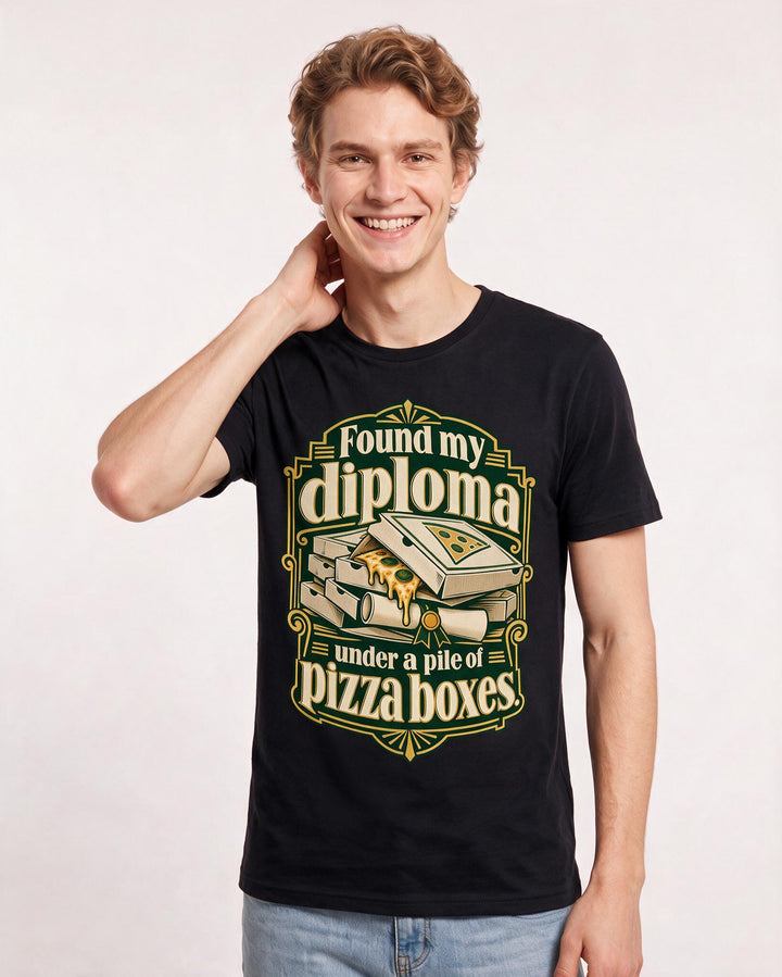 Graduation Black T-Shirt for Men – Everyday Expression Graphic Tee product image 1