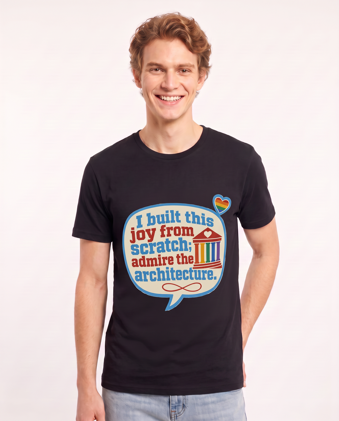 Graphic Men's Black T-Shirt - I built this joy from scratch; admire product image 3