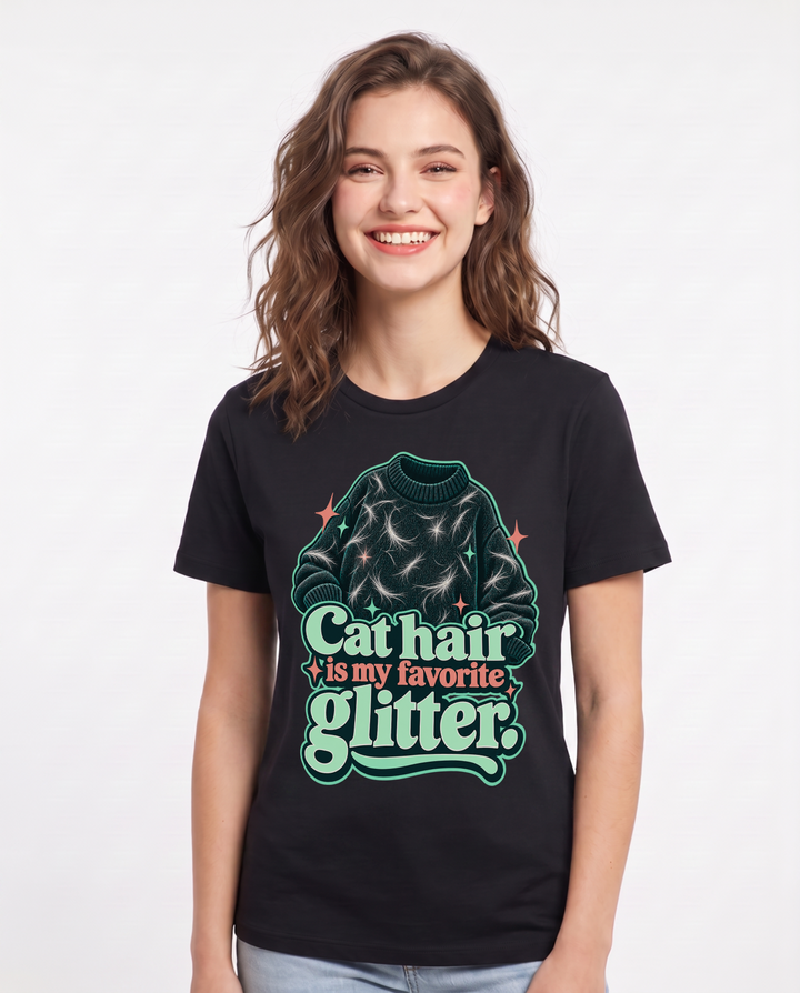 Cat Lover Black T-Shirt for Women – Everyday Expression Graphic Tee product image 3