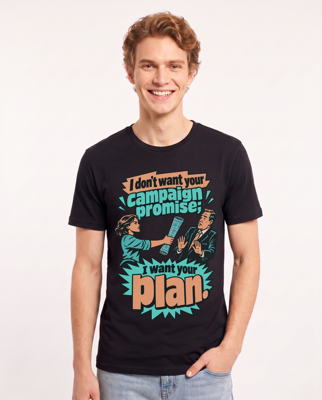 Political Statement Black T-Shirt for Men – Everyday Expression Graphic Tee product image 3