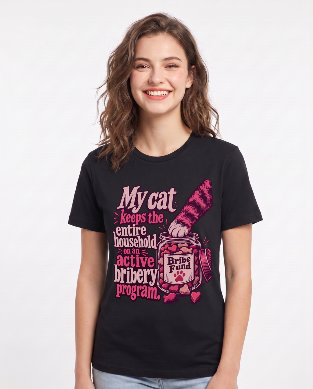 Cat Lover Black T-Shirt for Women – Everyday Expression Graphic Tee product image 3