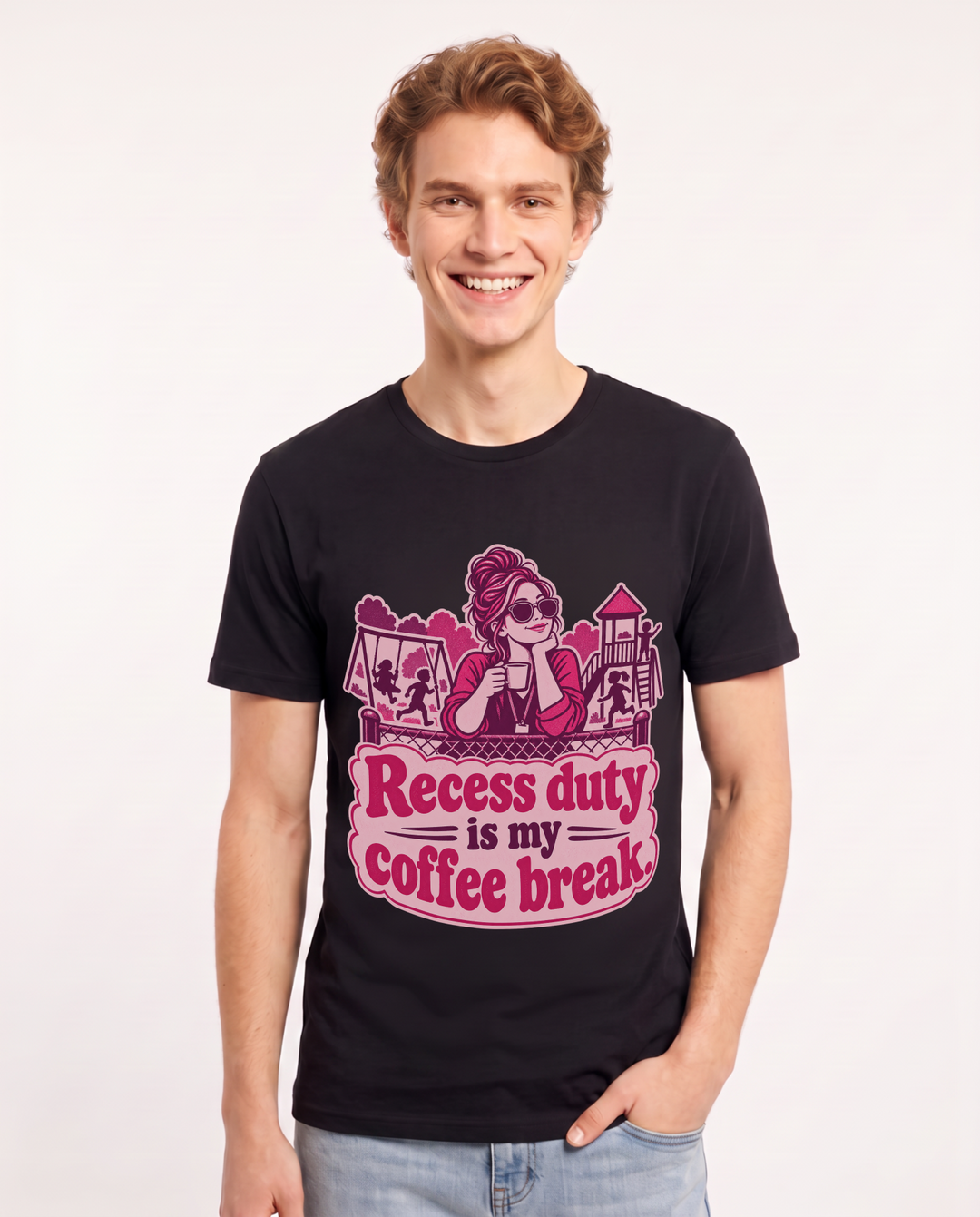 Teacher Black T-Shirt for Men – Everyday Expression Graphic Tee product image 3