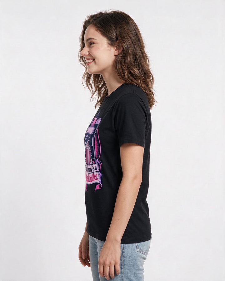 Meme Black T-Shirt for Women – Everyday Expression Graphic Tee product image 2