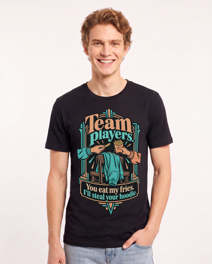 Couples Black T-Shirt for Men – Everyday Expression Graphic Tee product image 3