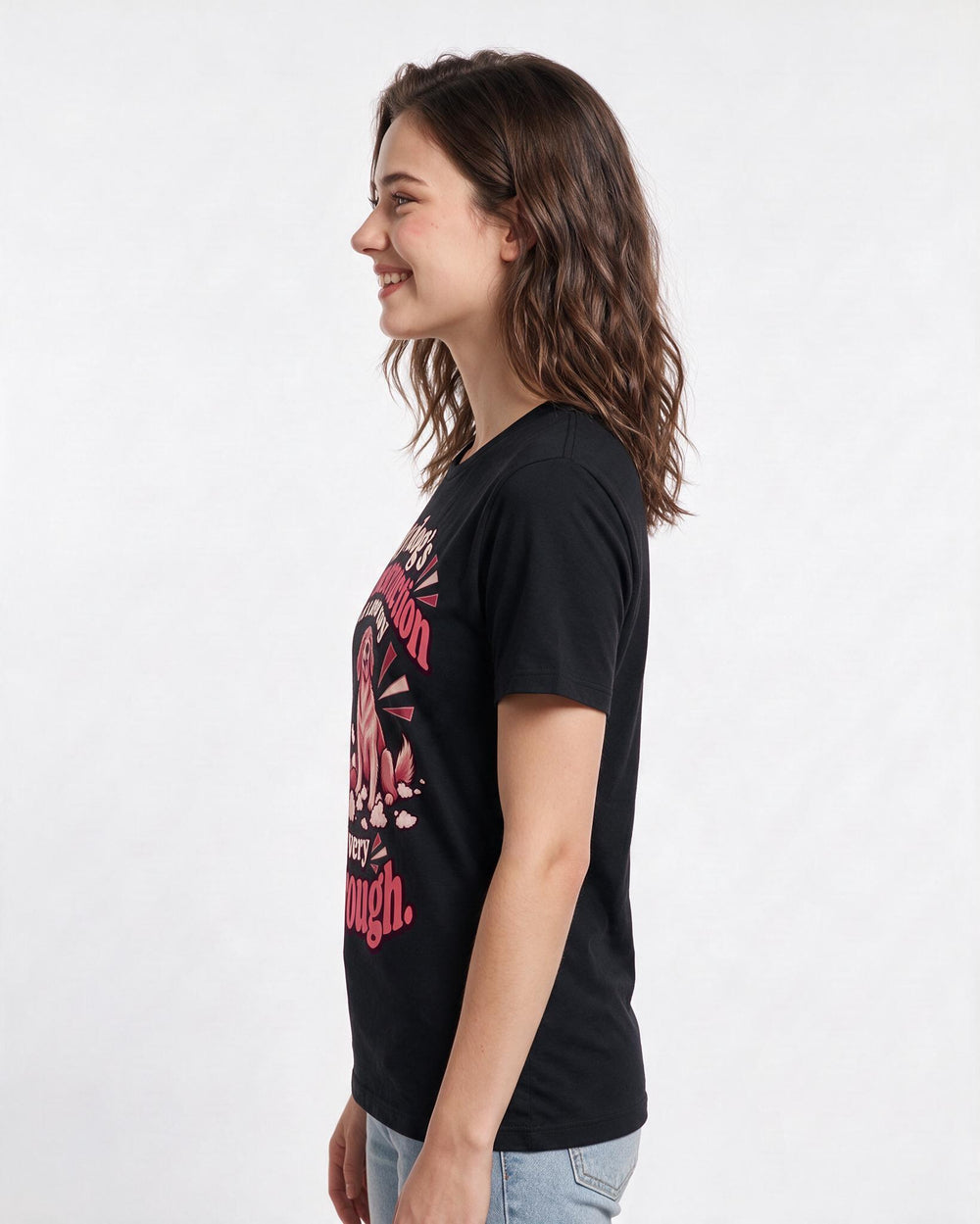 Cat Lover Black T-Shirt for Women – Everyday Expression Graphic Tee product image 2