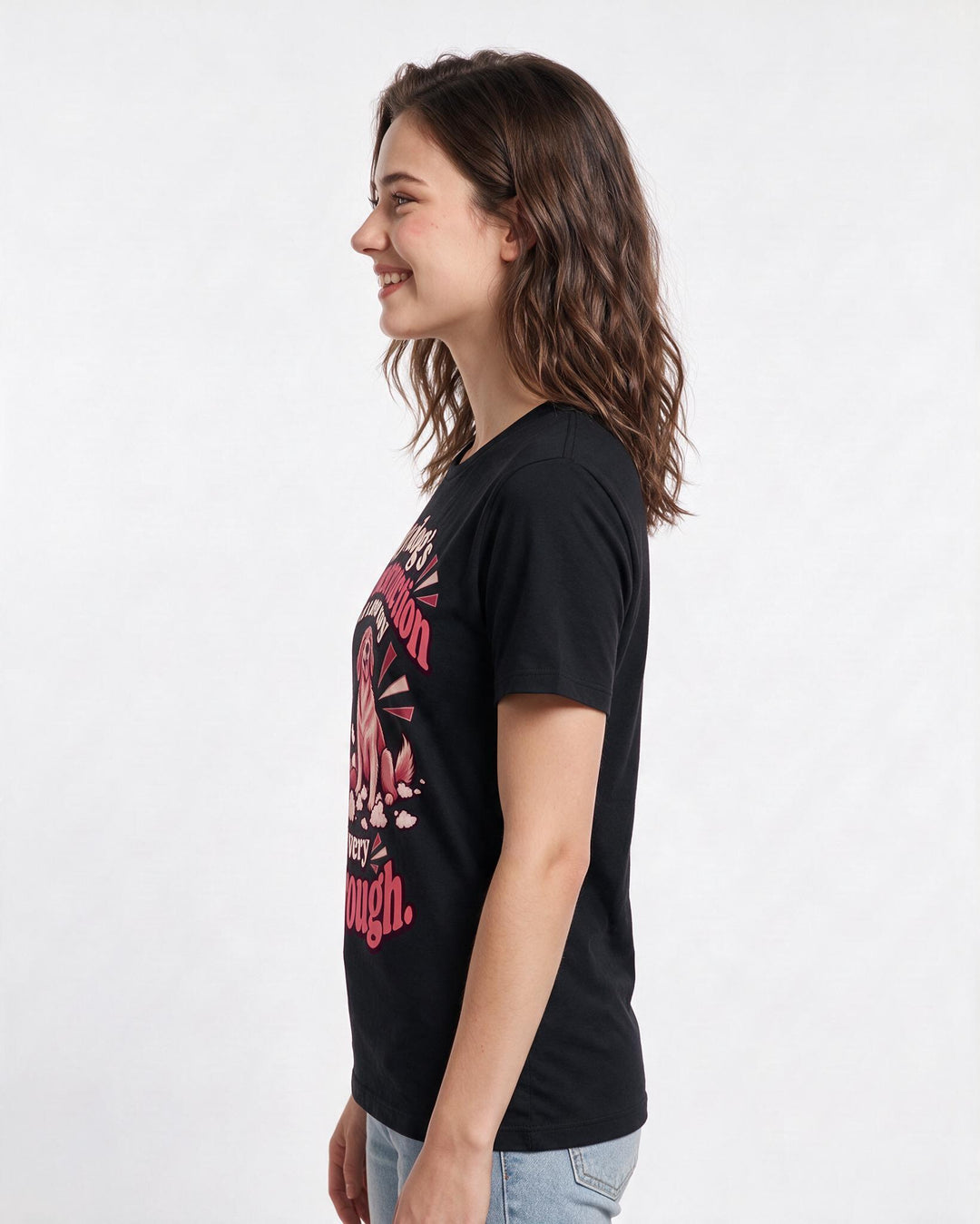 Cat Lover Black T-Shirt for Women – Everyday Expression Graphic Tee product image 2