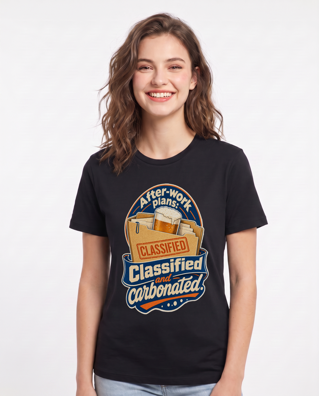 Beer Black T-Shirt for Women – Everyday Expression Graphic Tee product image 3