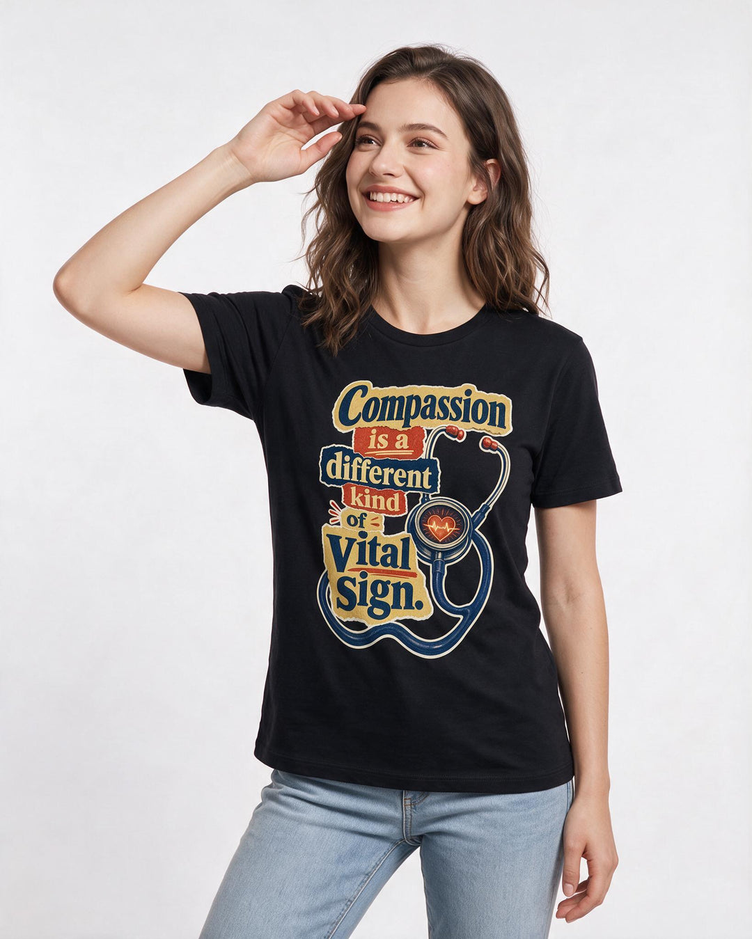 Nurse Black T-Shirt for Women – Nursing Life Graphic Tee product image 1