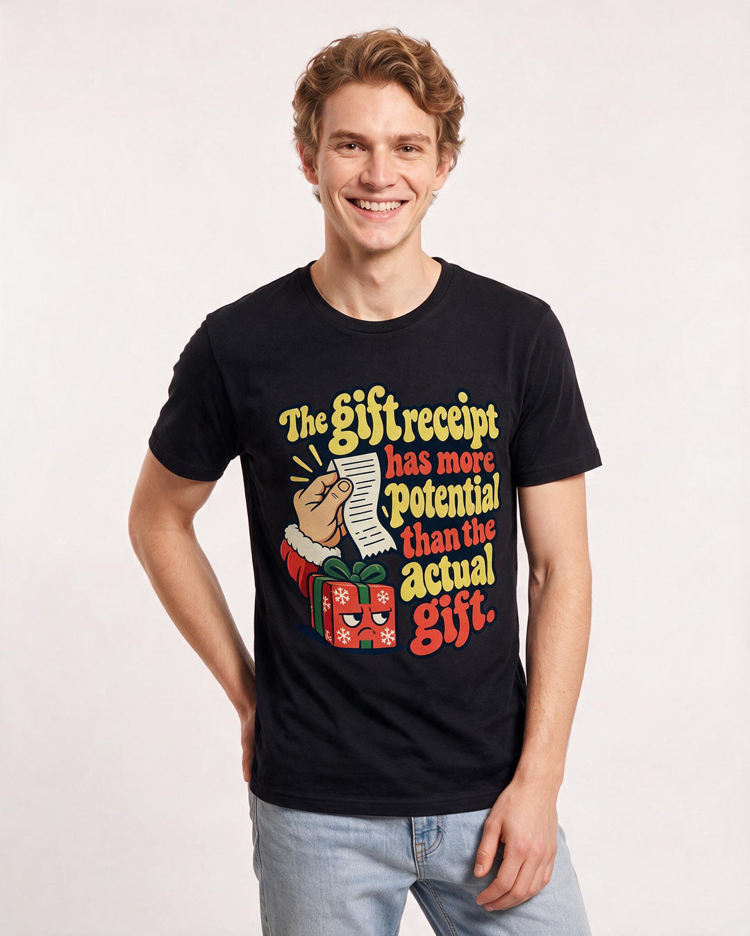 Christmas Black T-Shirt for Men – Holiday Theme Graphic Tee product image 1