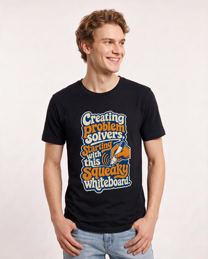 Teacher Men's Black T-Shirt – Creating problem solvers, starting with product image 3