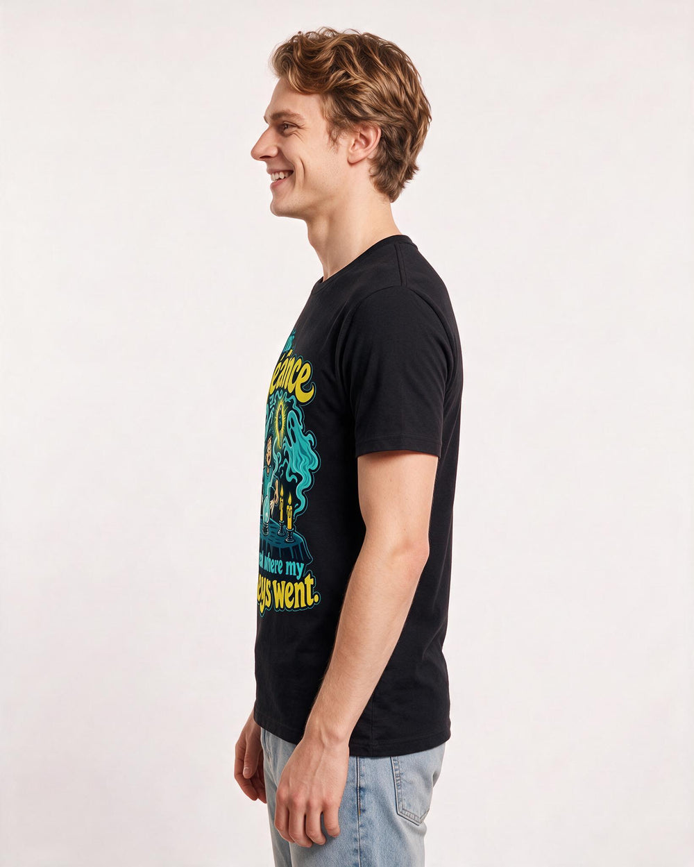 Halloween Black T-Shirt for Men – Halloween Theme Graphic Tee product image 2