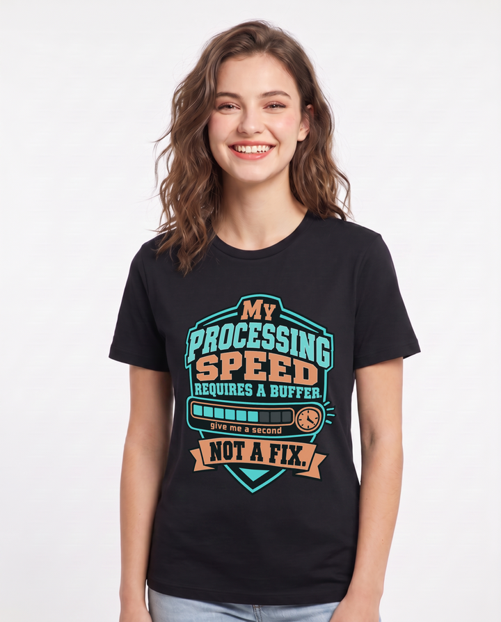 Neurodiversity Black T-Shirt for Women – Everyday Expression Graphic Tee product image 3