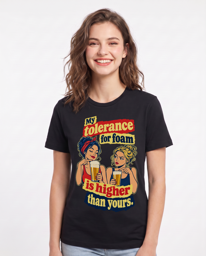 Beer Black T-Shirt for Women – Everyday Expression Graphic Tee product image 3