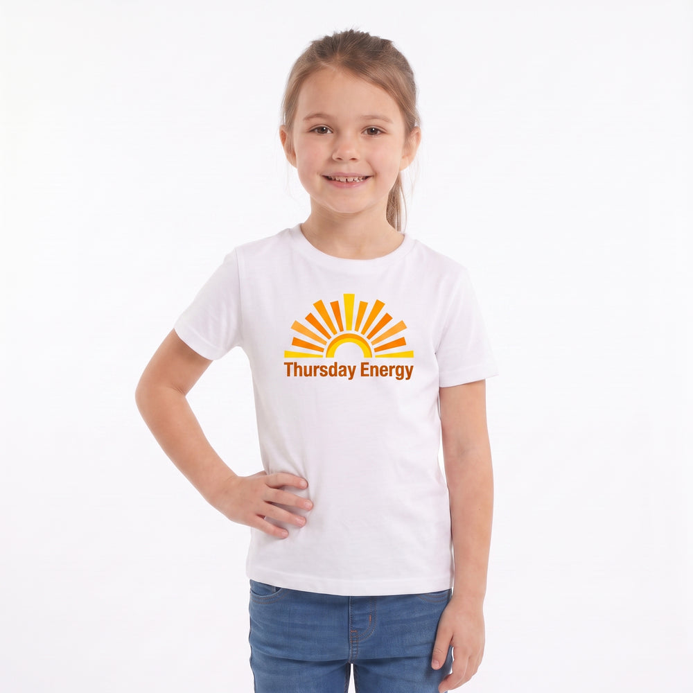 Abstract Sunrise With Dynamic Typography White T-Shirt product photo 2
