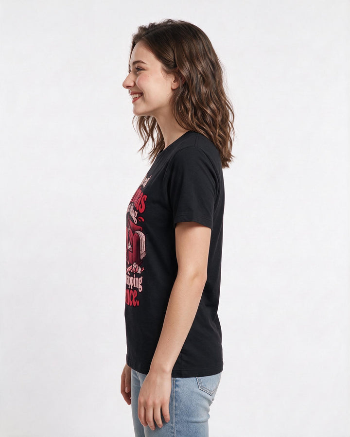 Christmas Black T-Shirt for Women – Holiday Theme Graphic Tee product image 2