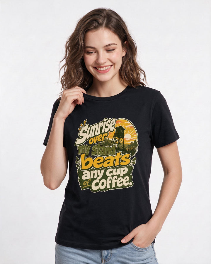 Hunting Black T-Shirt for Women – Everyday Expression Graphic Tee product image 3