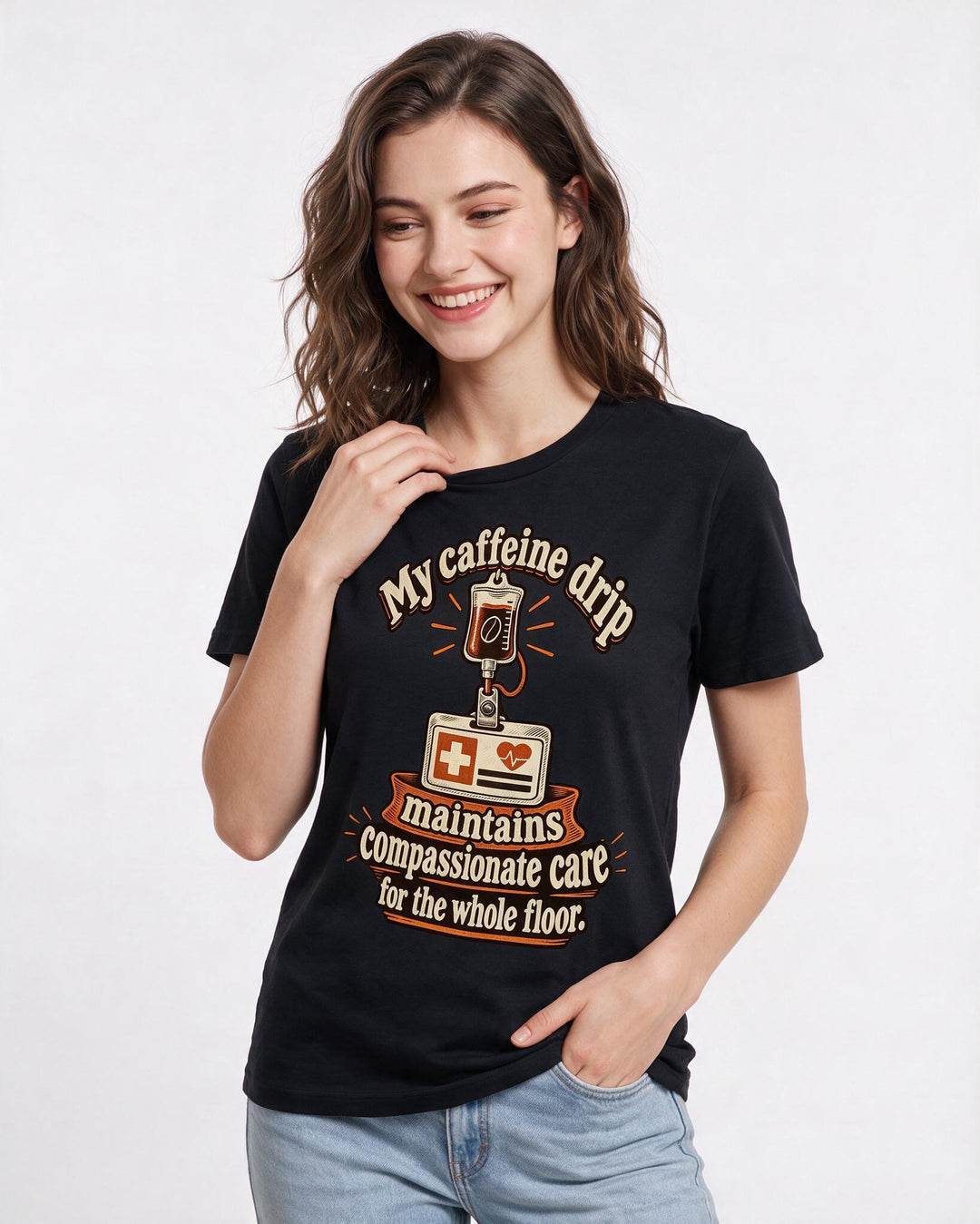 Nurse Black T-Shirt for Women – Nursing Life Graphic Tee product image 1