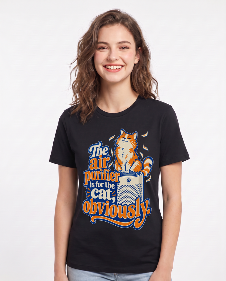 Cat Lover Black T-Shirt for Women – Everyday Expression Graphic Tee product image 3