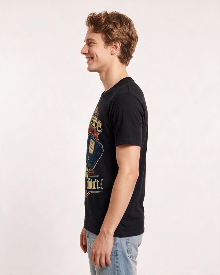 Veteran Men's Black T-Shirt – My service ended, but my oath didn't. product image 2