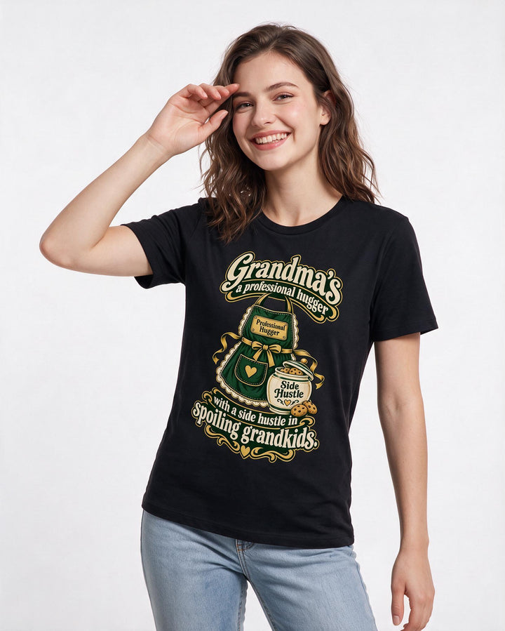 Grandparent Black T-Shirt for Women – Everyday Expression Graphic Tee product image 1