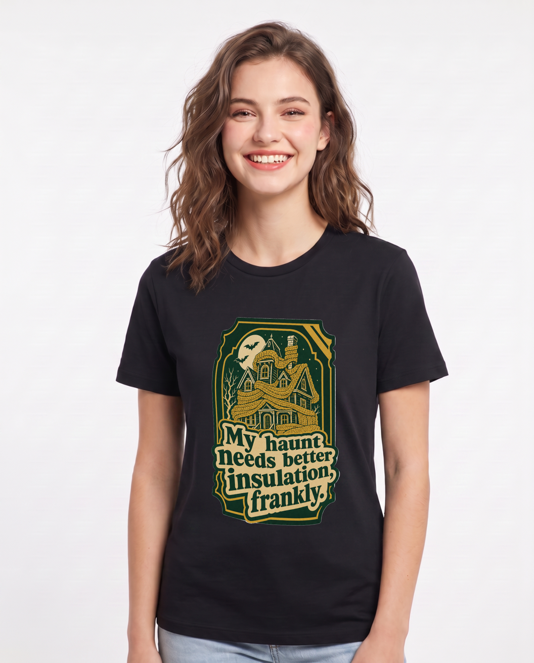 Halloween Women's Black T-Shirt - My haunt needs better insulation, product image 1