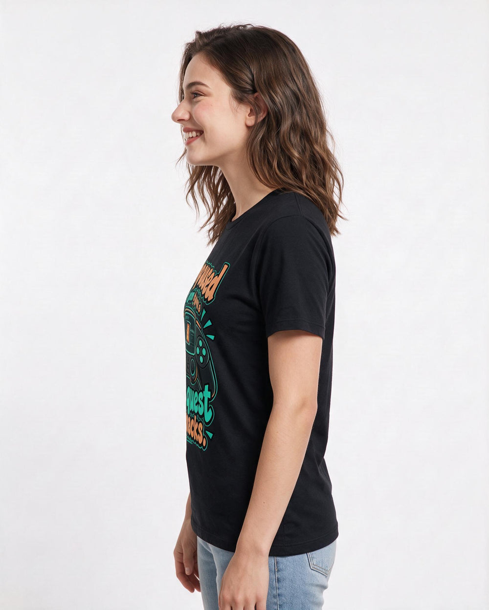 Gaming Black T-Shirt for Women – Game Night Graphic Tee product image 2