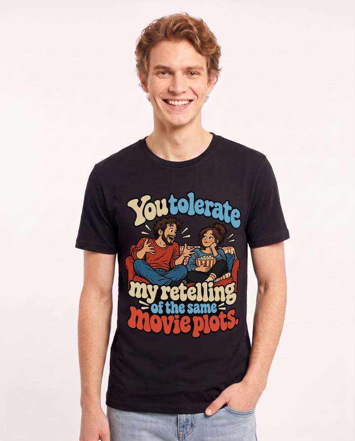Couples Black T-Shirt for Men – Everyday Expression Graphic Tee product image 3