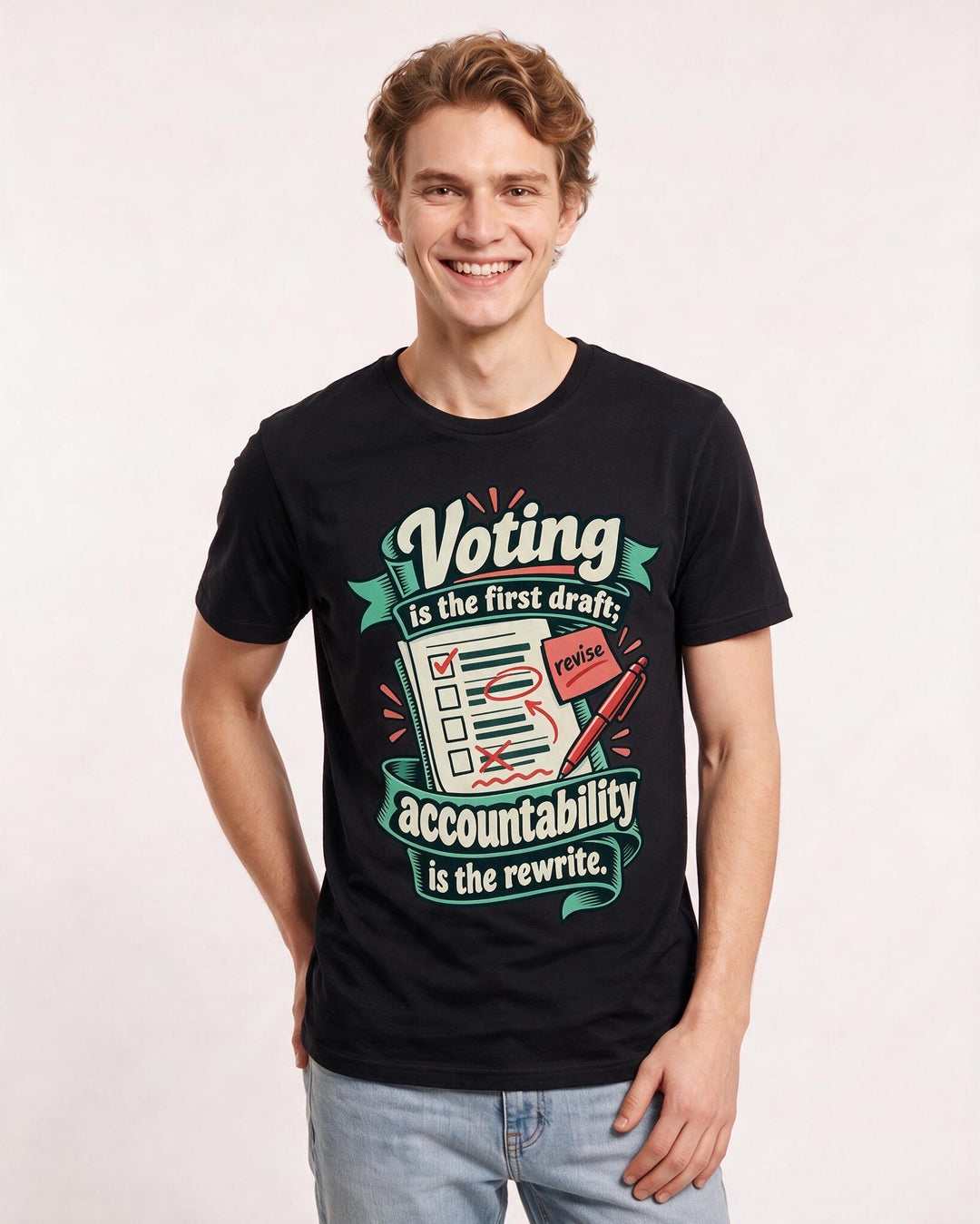 Political Statement Black T-Shirt for Men – Everyday Expression Graphic Tee product image 1